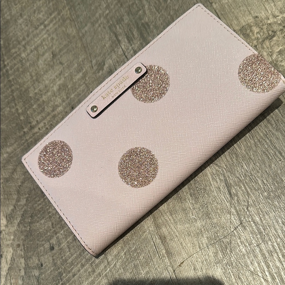 Kate Spade Pink Wallet with Metallic Accents